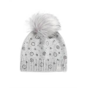 NEW FURLUX women's faux fur pom cashmere blend beanie in gray